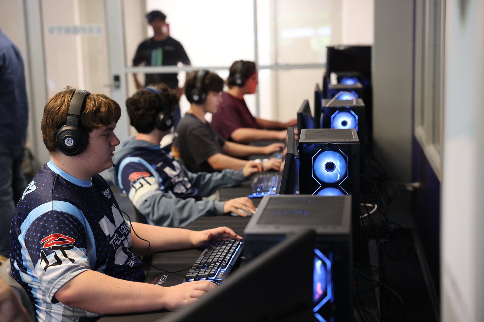 Students at competition stations